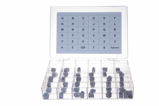 1/2″ Tall Characters – Stainless Steel Interchangeable Letters, Numbers, and Other Characters