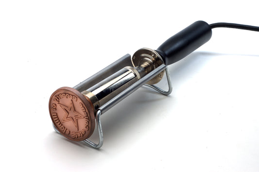 Ball branding iron with Illinois State College logo