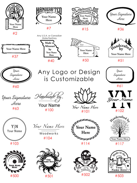 Personalized Branding Iron Templates - Wood & Leather Stamp