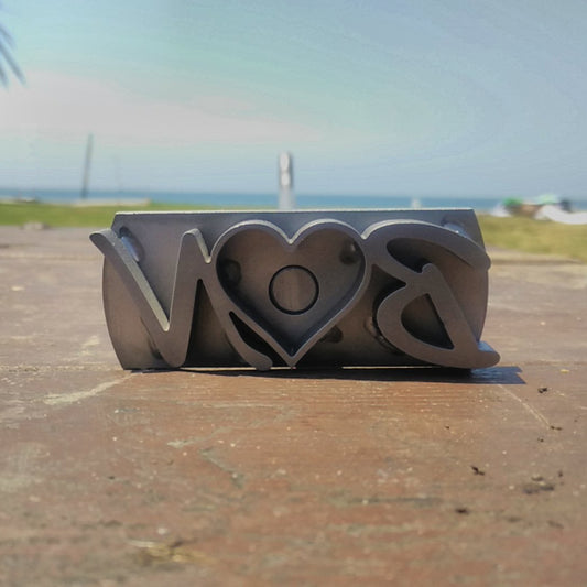 Heart and Initials - Wedding Western Style Branding Iron Option 1