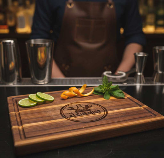 Logo branded into a cutting board