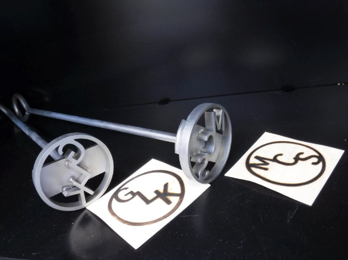 3-Initial Western Style Branding Iron - Boldly Mark Steaks, Wood, Leather