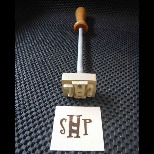 Brass Branding Iron engraved with the logo for Sleep in Heavenly Peace - SHP