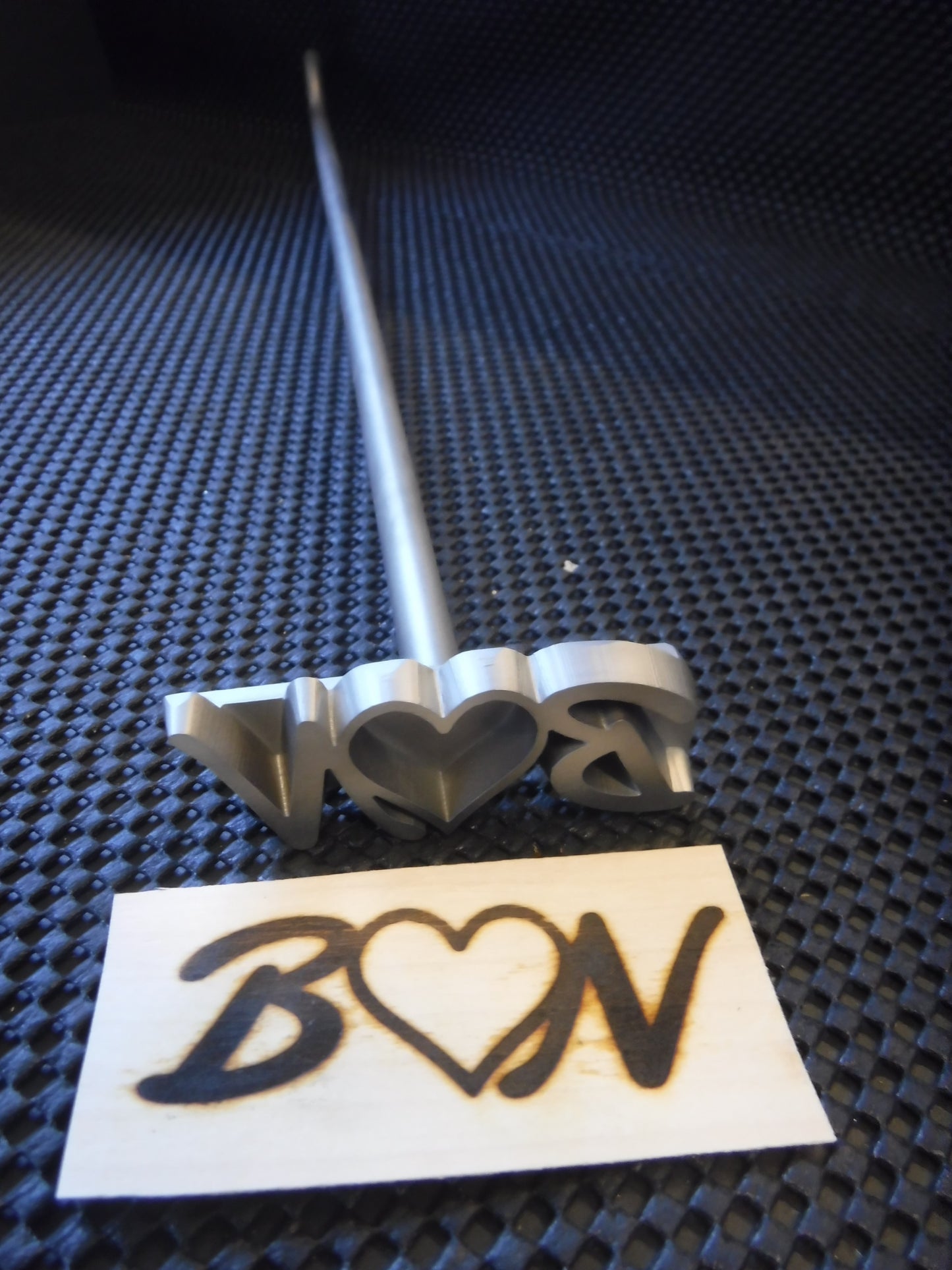 Heart and Initials - Wedding Western Style Branding Iron Option 1