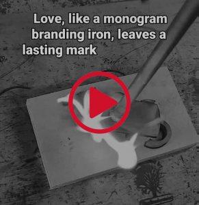 Monogram Branding Iron - Rustic Wedding Ceremony Heart 2 Initial